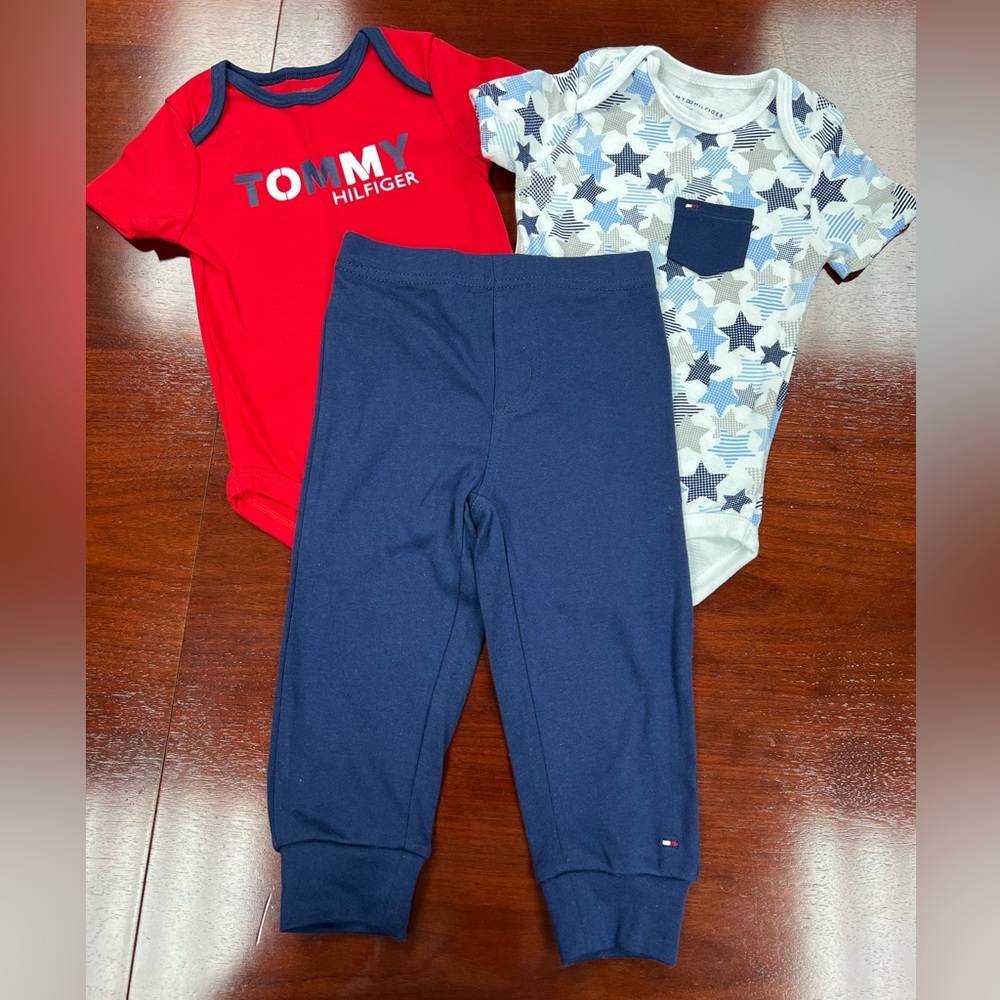 Tommy Hilfiger Baby Outfit Set - Red and Blue Sz 18 Months